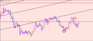 ユーロ円　一旦サポートの形♫